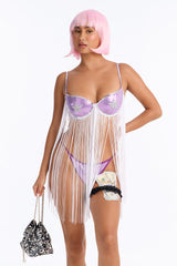 Come Closer 6 Piece Costume Set - Purple/combo
