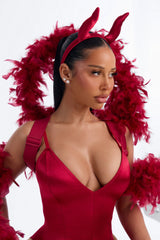 Sinfully Sexy 4 Piece Costume Set - Red