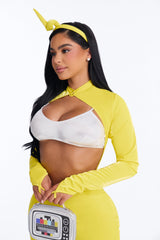 Lala Lust 4 Piece Costume Set - Yellow