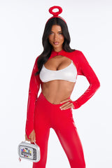 Po-ssibly Hot 4 Piece Costume Set - Red