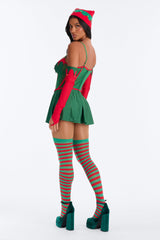 Yuletide Desire 4 Piece Costume Set - Green/combo