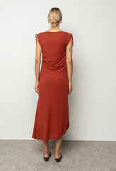 Remi Textured Maxi Dress in Brick