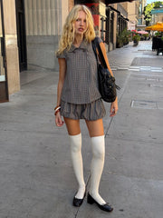 Tuckerr Bubble Skort Grey Check
