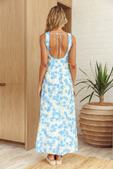 Made For You Scoop Back Maxi Dress Floral Blue