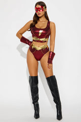 Super Babe Super Fast 6 Piece Costume Set - Red/combo