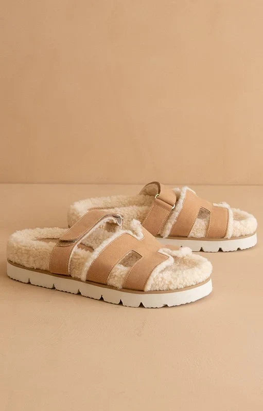 Adelene Sherpa Lined H-Strap Sandal