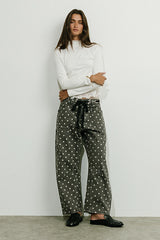 Priya Polka Dot Barrel Jeans in Grey