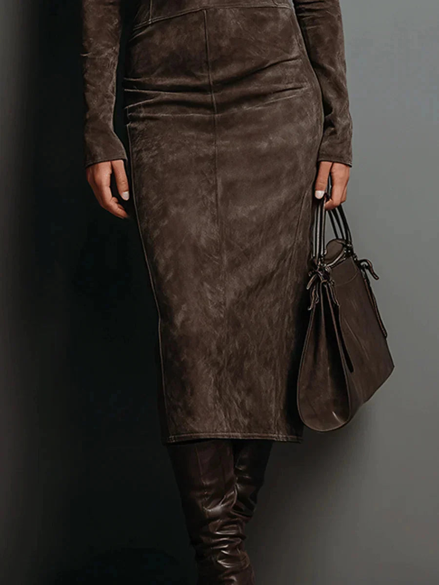 Emma - Elegant Long-Sleeve Midi Dress