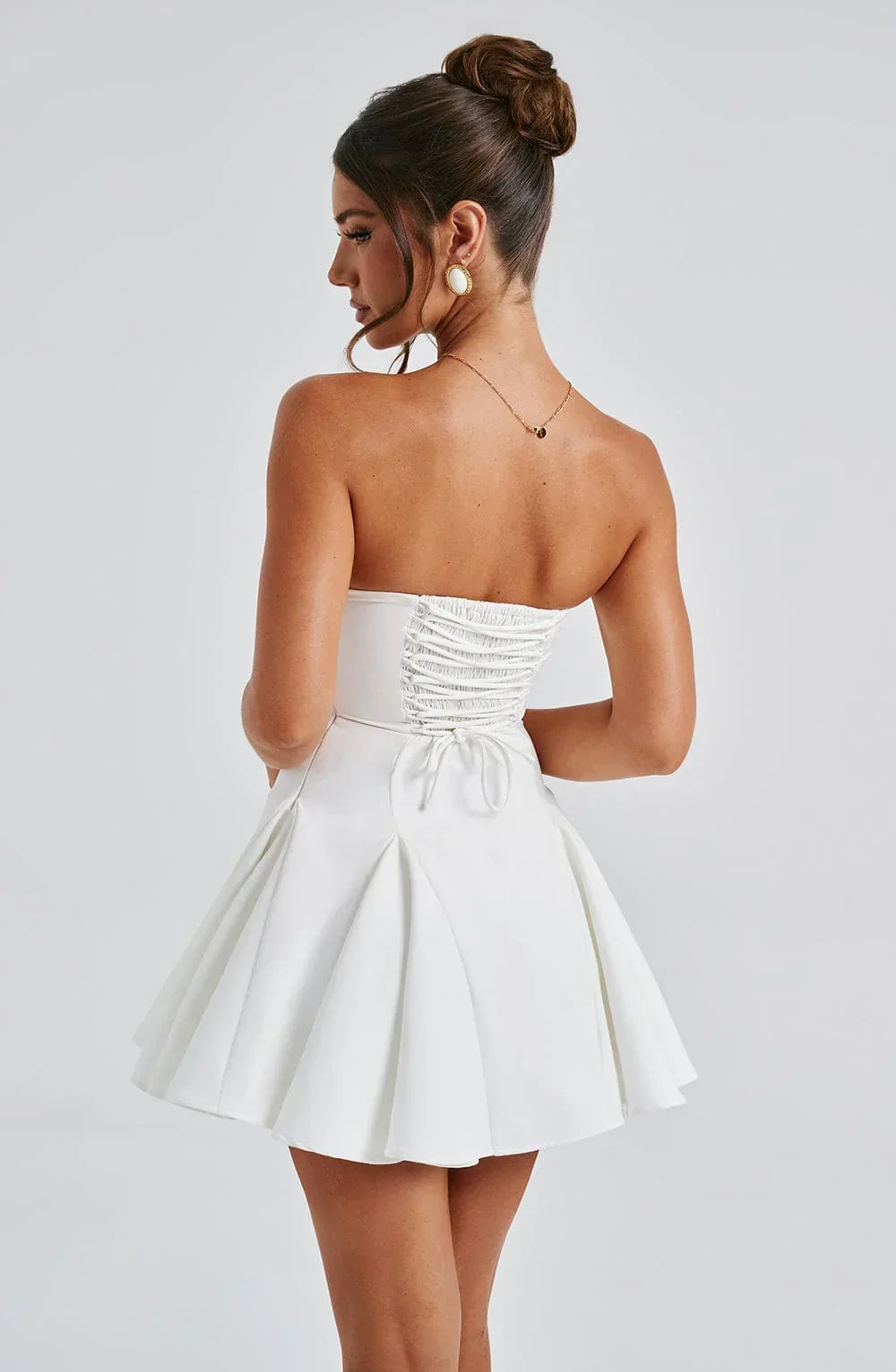 Holly – Strapless Playsuit With Bow Detail