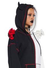 Devil Or Angel Zip-Up Hoodie