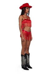 Rave Rodeo Cowgirl Costume - Red