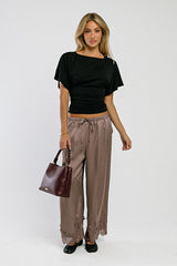 Jaida Ruched Top in Black