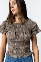 Marta Smocked Blouse in Olive