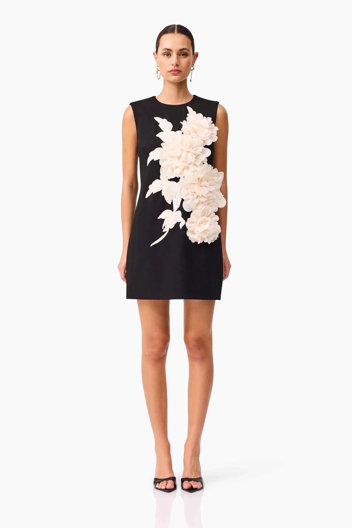 Zahara Shift Mini Dress in Black