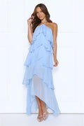 Dreamlight Affair Halter Maxi Dress Blue