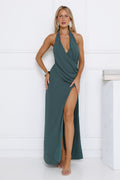 Effortless Elegance Halter Maxi Dress Green