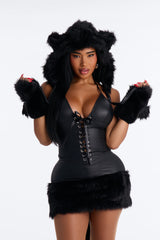Nocturnal Kitten 5 Piece Costume Set - Black