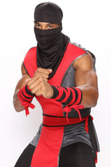 Silent Killer Ninja 6 Pice Costume Set - Red/Black