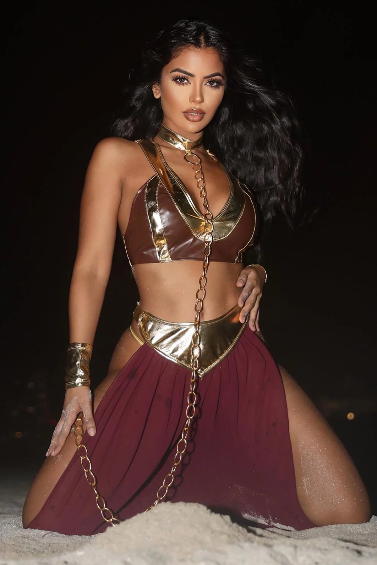 Not Your Galaxy Slave 4 Piece Costume Set - Burgundy/combo