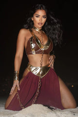 Not Your Galaxy Slave 4 Piece Costume Set - Burgundy/combo