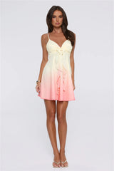 Leading Energy Mini Dress Yellow
