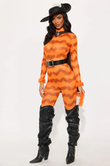 Kitty Cat In Boots 5 Piece Costume Set - Orange