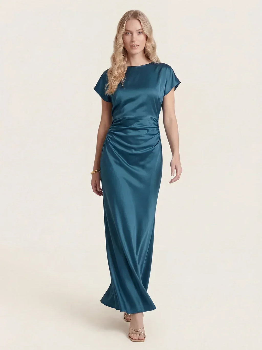 Captivating Presence Satin Cowl Back Maxi Dress