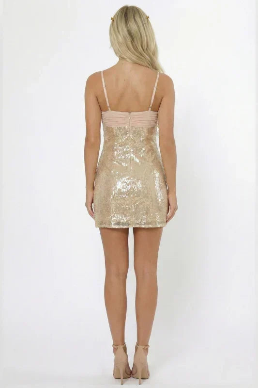 Champagne Hour Sequin Mini Dress