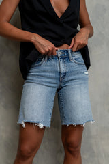 Jenny Distressed Denim Shorts
