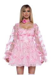 Heavenly Affair Babydoll Dress - Floral