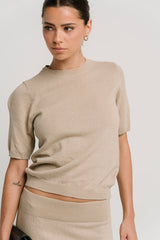 Maycie Knit Top in Oatmeal