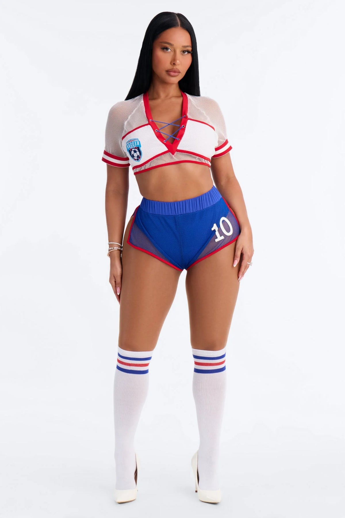She's The Goal USA 3 Piece Costume Set - Blue/combo