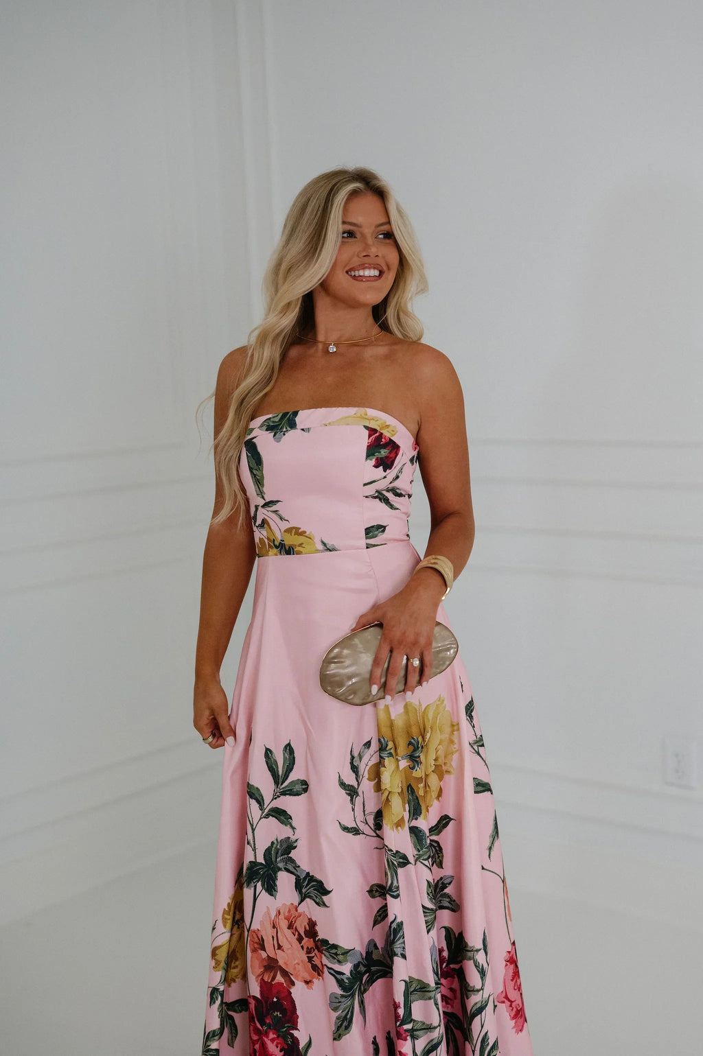 Jasmine Floral Maxi Dress-Pink Garden