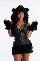 Nocturnal Kitten 5 Piece Costume Set - Black