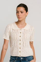 Liam Collared Blouse in Cream