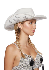 Cosmic Maven Cowboy Hat - White