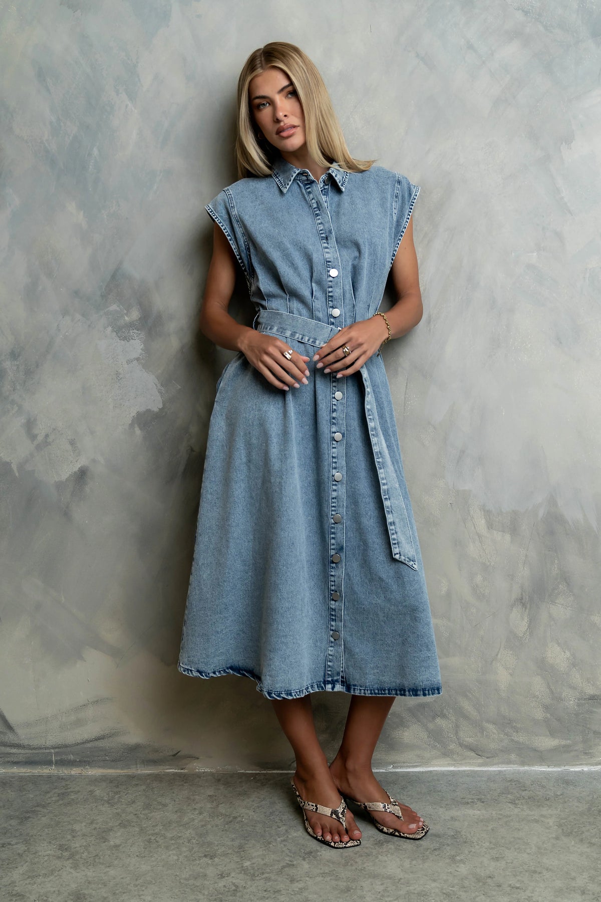 Sayla Denim Midi Dress