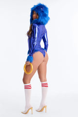 Golden Ring Tease 4 Piece Costume Set - Blue