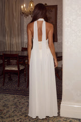 JUDITH HALTER LOW BACK MAXI DRESS - CREAM