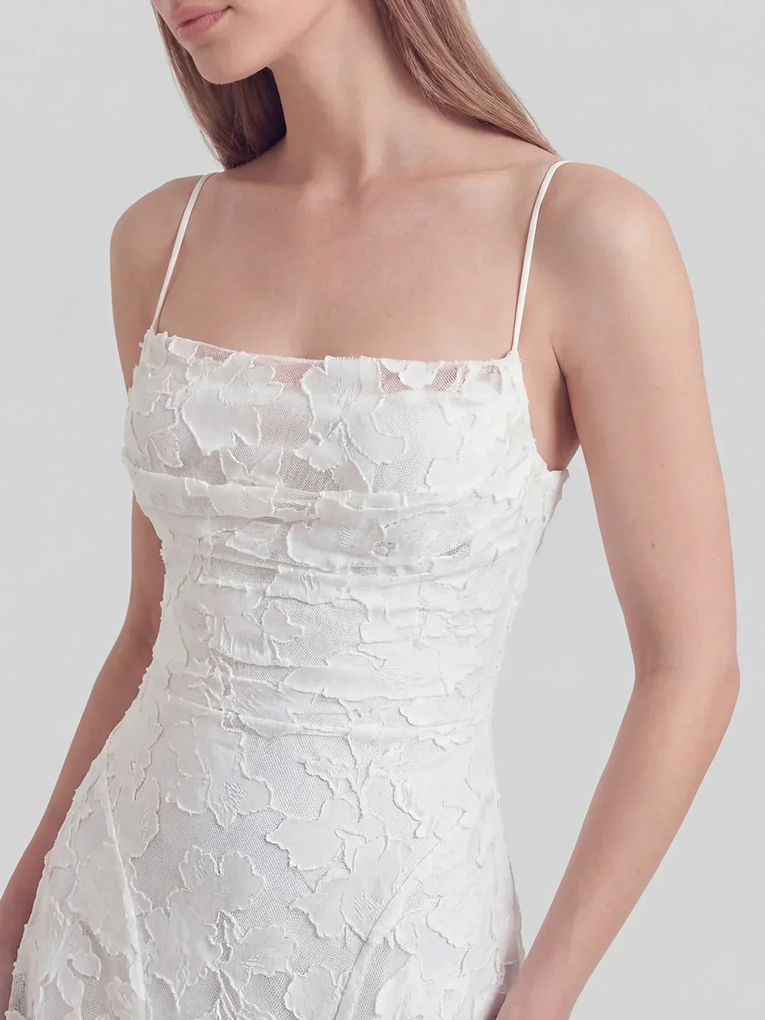 Floral-Burnout Cowl Neck Gown