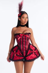Saloon Starlet 4 Piece Costume Set - Red/Black