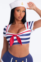 Captain's Temptation 3 Piece Costume Set - Navy/combo