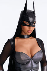 Masked Midnight Crusader 4 Piece Costume Set - Black
