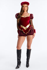 Tempting Tiny Tyrant 3 Piece Costume Set - Burgundy