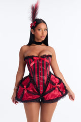 Saloon Starlet 4 Piece Costume Set - Red/Black