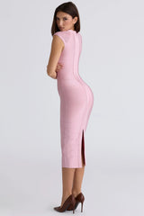 baby pink bandage midi dress
