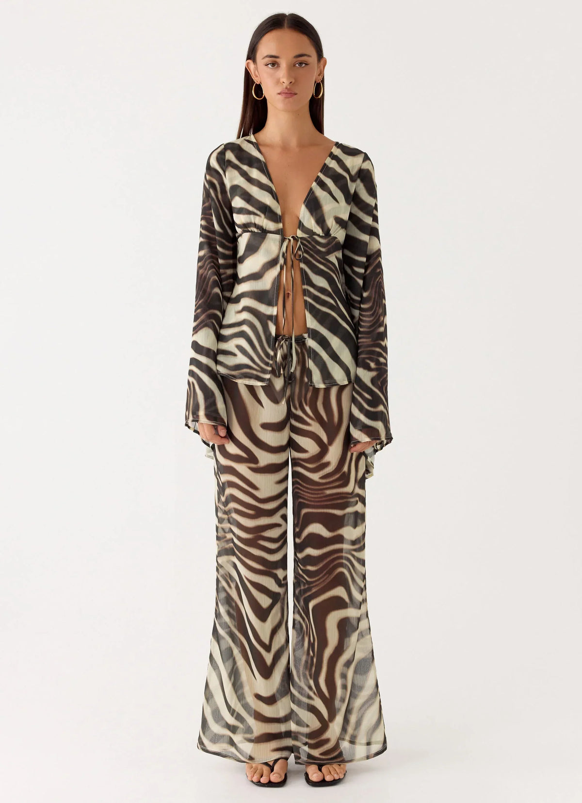 Jadia Flared Pants - Zebra