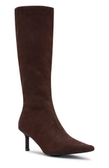 Rosalina Knee High Boots Chocolate Faux Suede