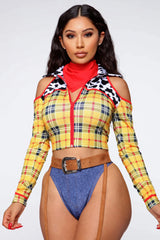 New Sheriff In Town 4 Piece Costume Set - Yellow/combo