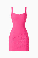 Opline Fitted Mini Dress in Hot Pink